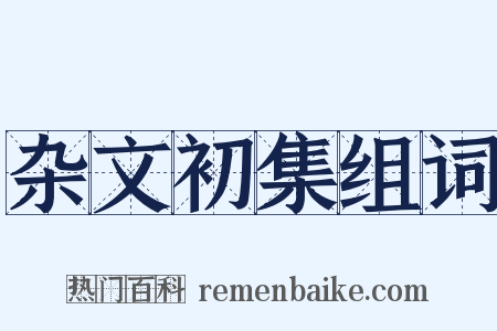 杂文初集组词是什么意思的图片